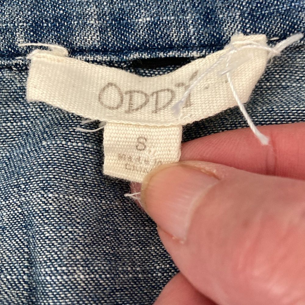 Oddy Button Down Boho Embroidered Long Sleeve Jea… - image 7